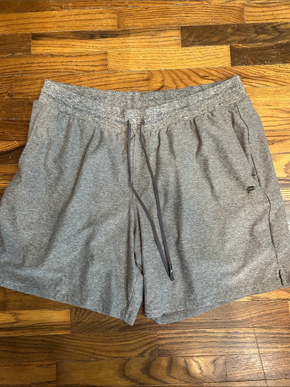 Fabletics Men's Heather Gray Athletic Drawstring Shorts - Gray